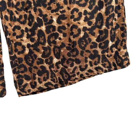 Robert Louis Pants Womens Large Brown Black Animal Print Rayon Pull-on Capri - Picture 3 of 9